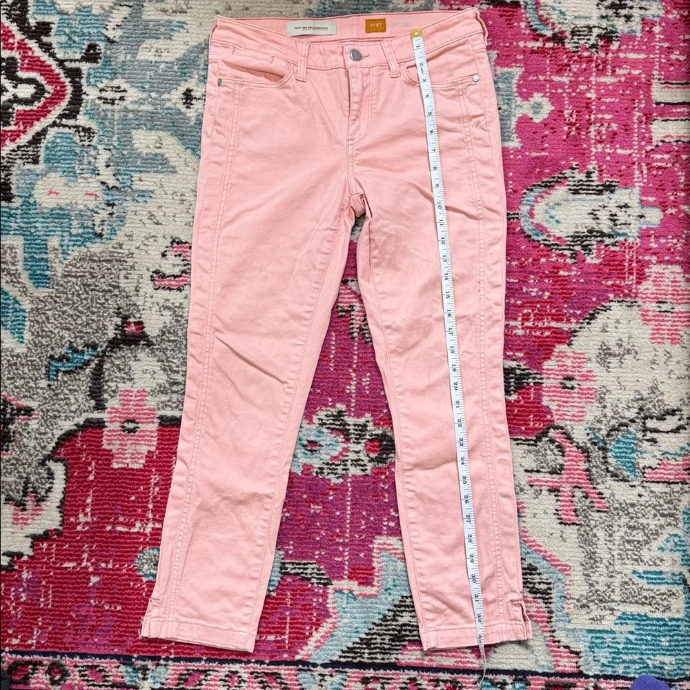 Pilcro and the Letterpress Light Pink Orange Crop Jeans Anthropologie size 27 - Picture 9 of 12